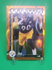 2025 Topps Chrome T.J. Watt #258 Pittsburgh Steelers (Orange LAVA Refractor /25)