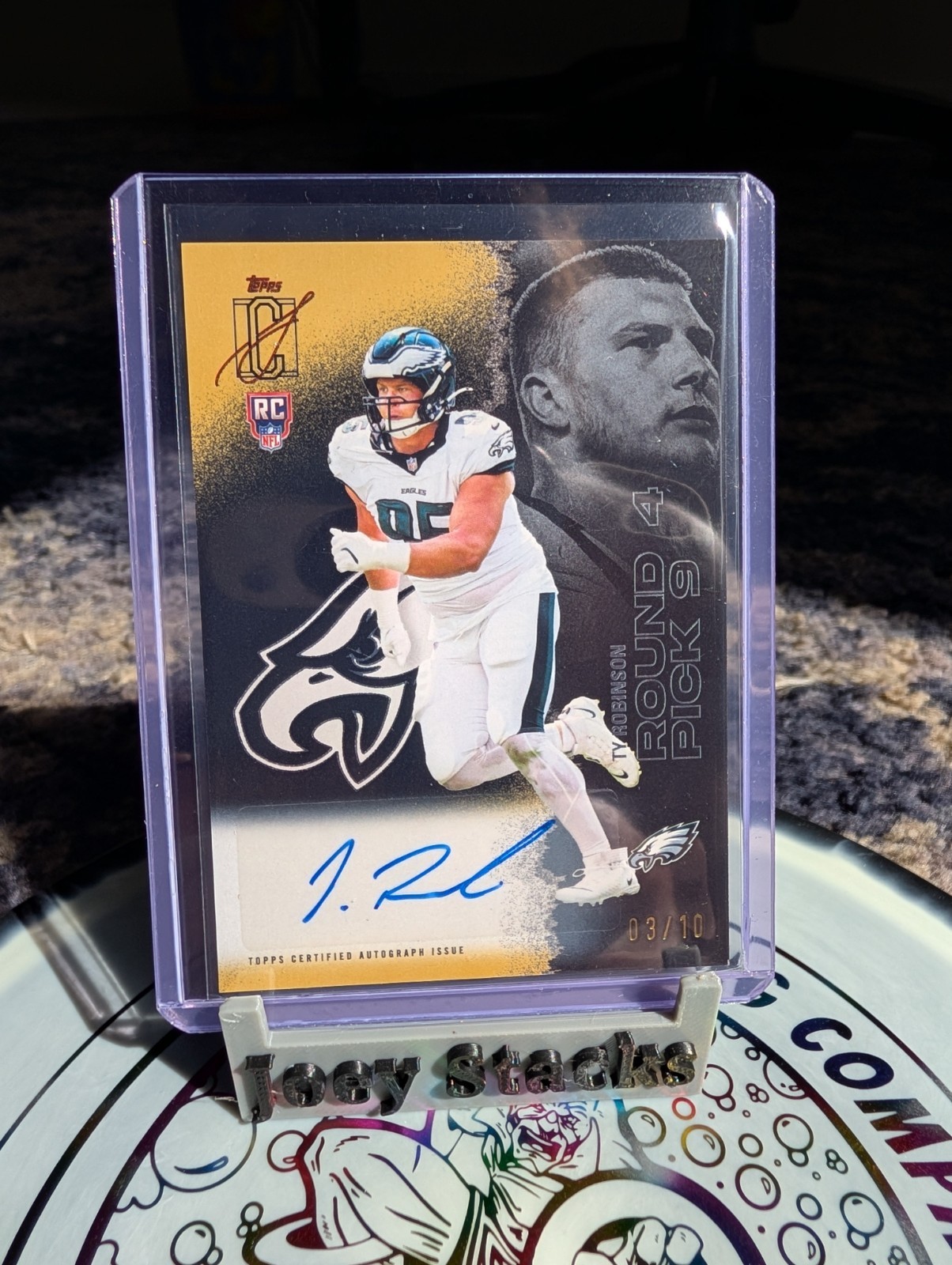 2025 Topps Signature Class - Ty Robinson BLACK GOLD Auto /10 RC #220 - Eagles