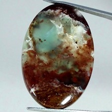 31.30Cts Natural Handmade Aqua Chalcedony Oval Cabochon Gemstone 23X34X4MM