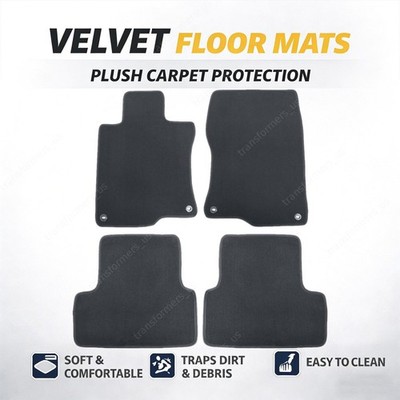 Front & Rear Floor Mats Carpet Waterproof Velour For 2009-2014 Acura TSX Sedan