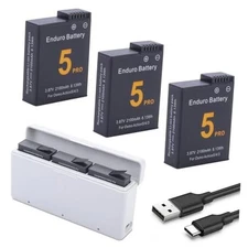 Osmo Action 5 Pro/4/3 Battery Charger Kit 3-Pack Battery and 3-Channel Fast 