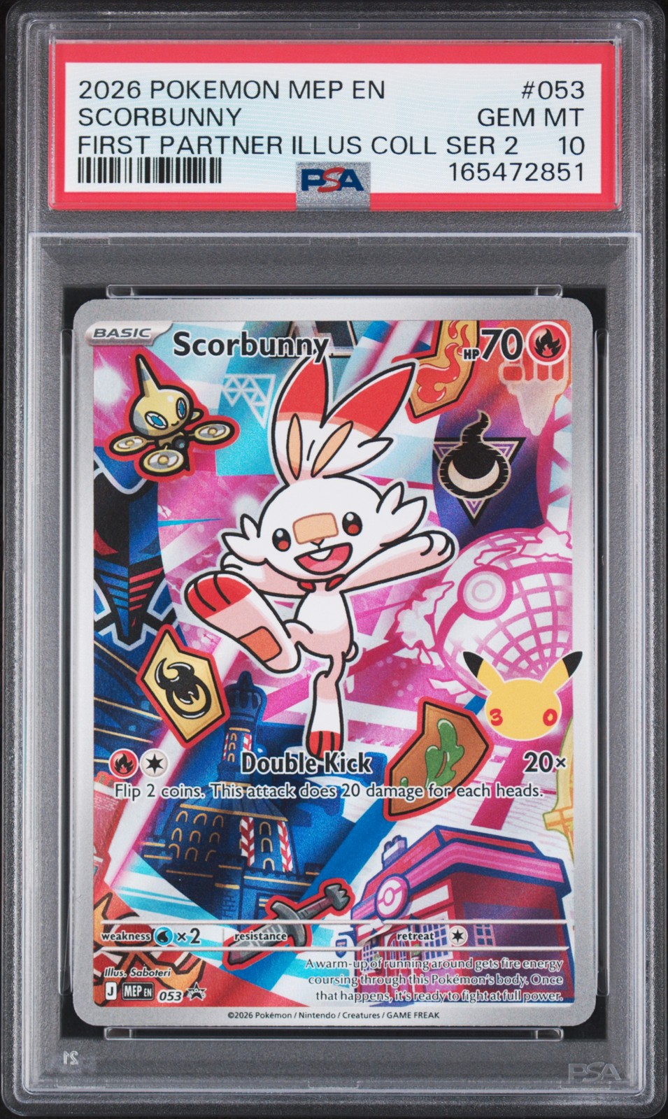 2026 POKEMON MEP FIRST PARTNER ILLUSTRATION COLLECTION #053 SCORBUNNY PSA 10