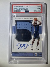 2018 NATIONAL TREASURES PATCH AUTO #104 JAREN JACKSON JR.  ROOKIE (RC) PSA 9