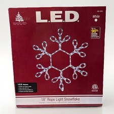 Lumière corde LED Noël 18" flocon de neige blanc pur 96 lumières