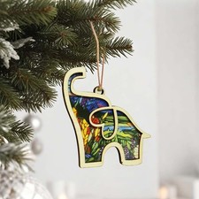 Meaningful Heartfelt Wooden Elephant Ornament for Long-Distance Friendship Gifts
