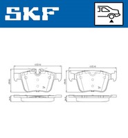 SKF Bremsbelagsatz, Scheibenbremse Hinterachse U.A. FüR Jaguar, Land Rover