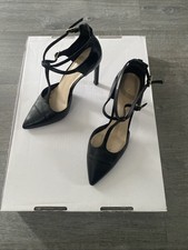 Womens Nine West Heels Shoes Size 5 black leather 