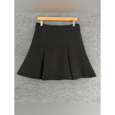 Maeve Anthropologie Womens Black Textured Skater Mini Skirt Size Medium