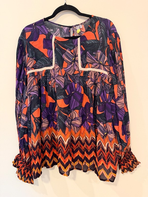 Anthropologie Miranda Blouse Blank London 2X EUC 