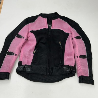 Women's XElement Black Pink Motorcycle Jacket Size M Pads Excellent x element