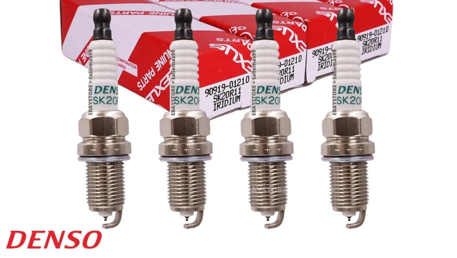 New 4PCS Genuine DENSO Iridium Spark Plugs OEM 90919-01210 SK20R11 3297 Toyota