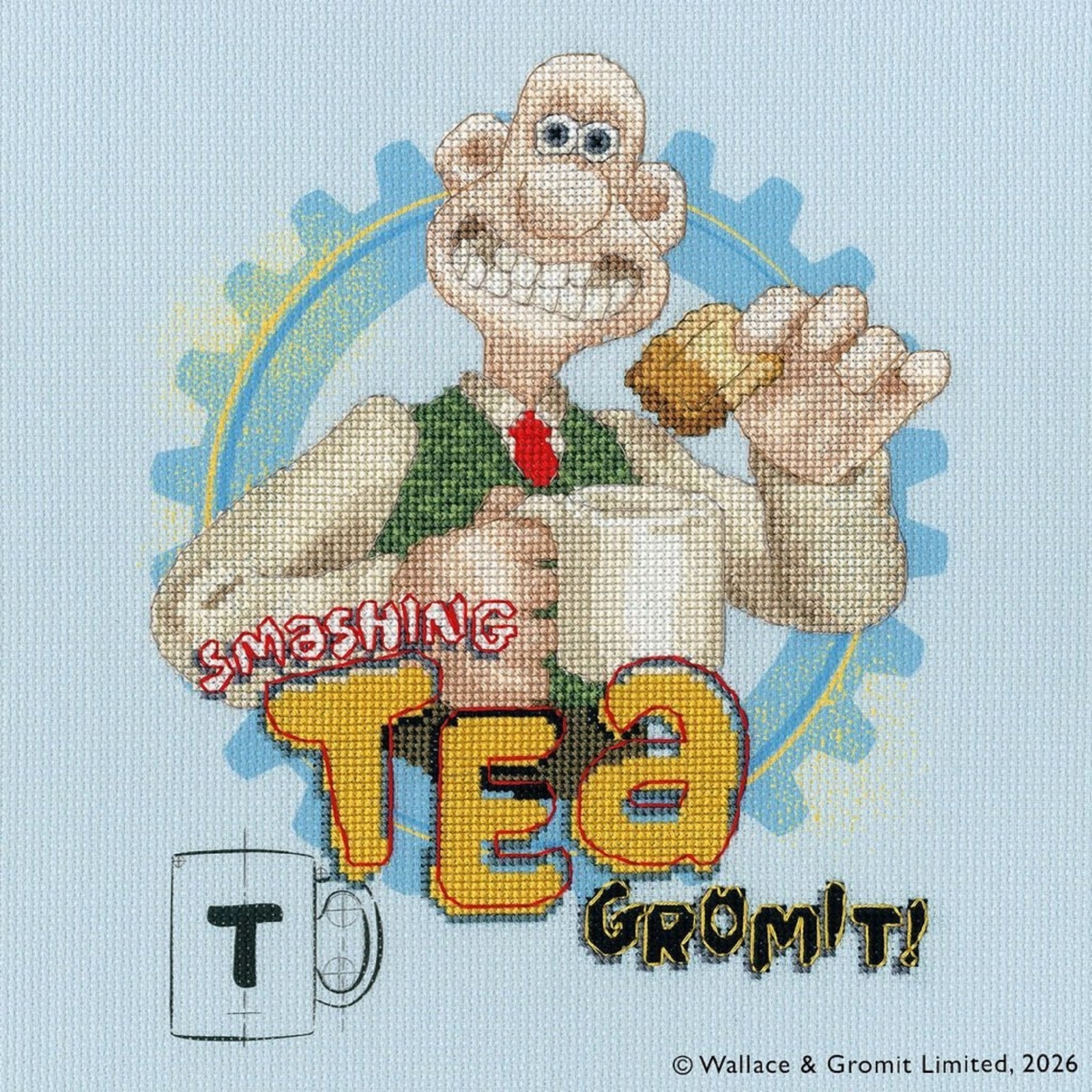 Bothy Threads XWG3 Wallace & Gromit - Smashing Tea Counted Cross Stitch Kit