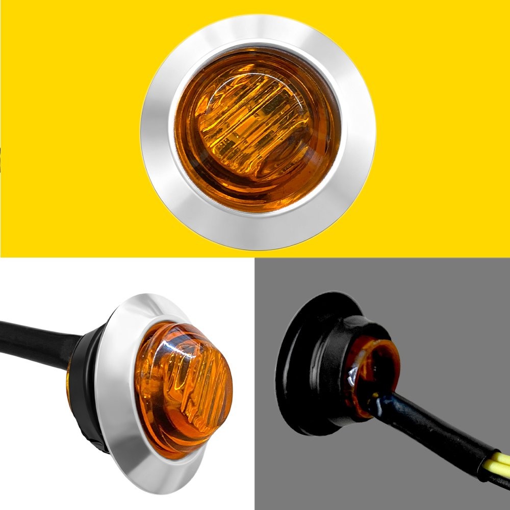20X 3/4" Strobe+Steady Amber LED Marker Lights Warning Flash Lamp ATV UTV RV van thumbnail 6