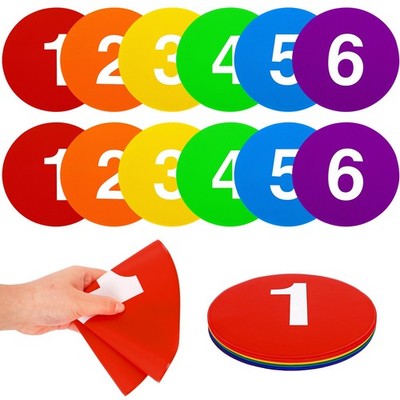 12Pcs Spot Markers 9 Inch Non Skid Rubber Agility Poly Spots Flat Cones Floor...