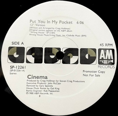 Cinema , Put You In My Pocket, (12'', Promo), NM or M-, 3929888821