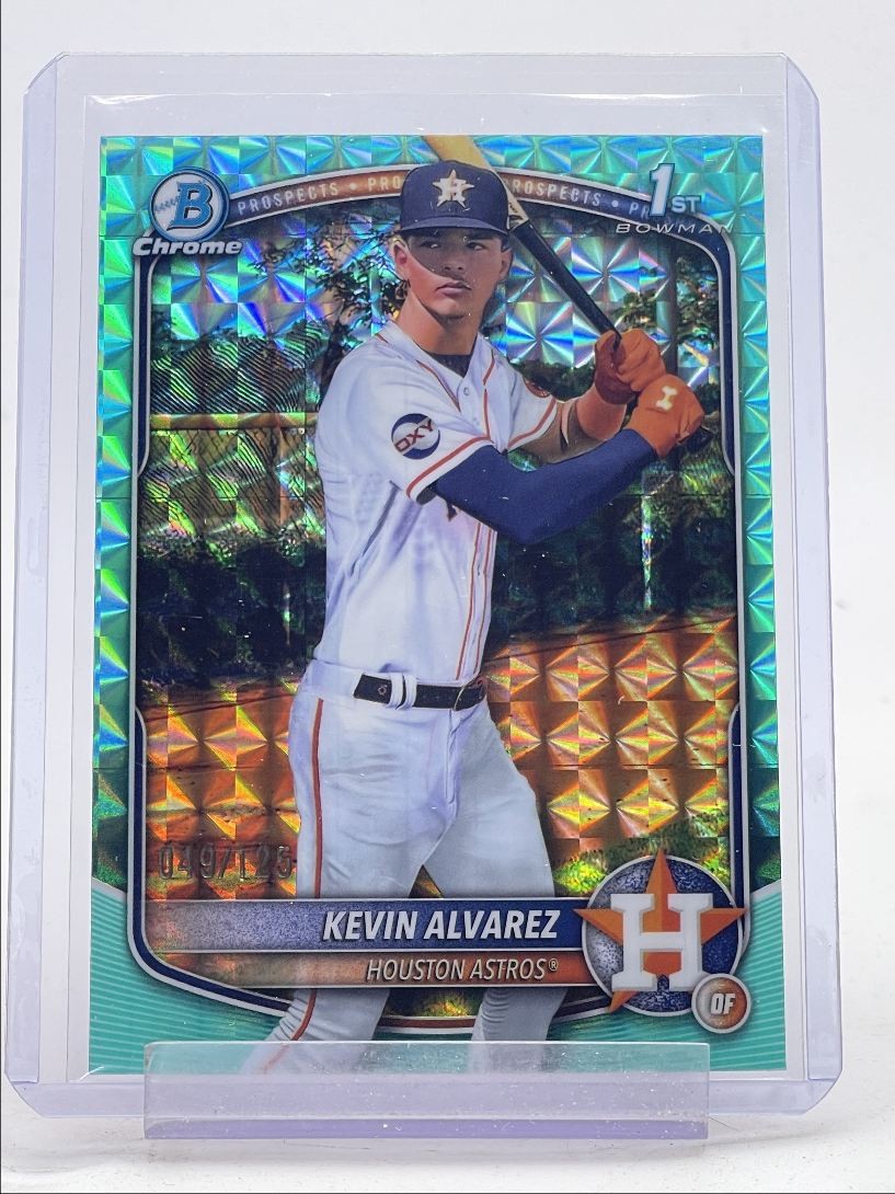 KEVIN ALVAREZ 2025 BOWMAN CHROME 1ST AQUA GEOMETRIC ASTROS /125 Q4782