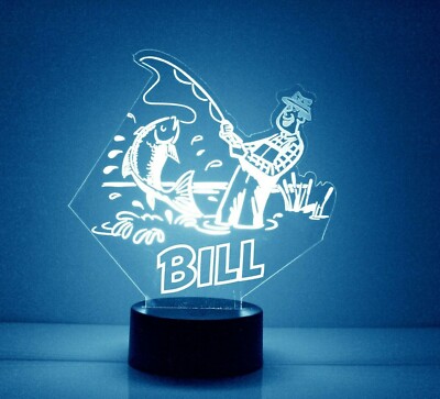  Gone Fishing LED Light. Personalized FREE. Perfect Fathers Day Gift, w/remote