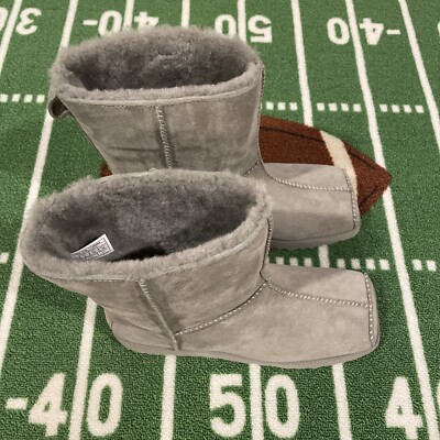UGG + Eckhaus Latta Block Gray Lamb Suede Shearling Short  display picture 1