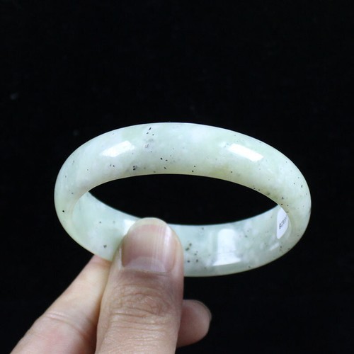 Brazalete Brazalete 60mm Chino 100% Naturaleza Nuevo Verde Negro Xiuyu Jade Gemas j7590 - Imagen 3 de 10