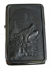 Wolf Design Star Petrol Lighter In Gift Tin