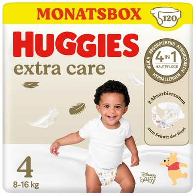 Huggies Babywindeln Extra Care mit Disney-Design Größe 4, 120 Windeln (2x60)