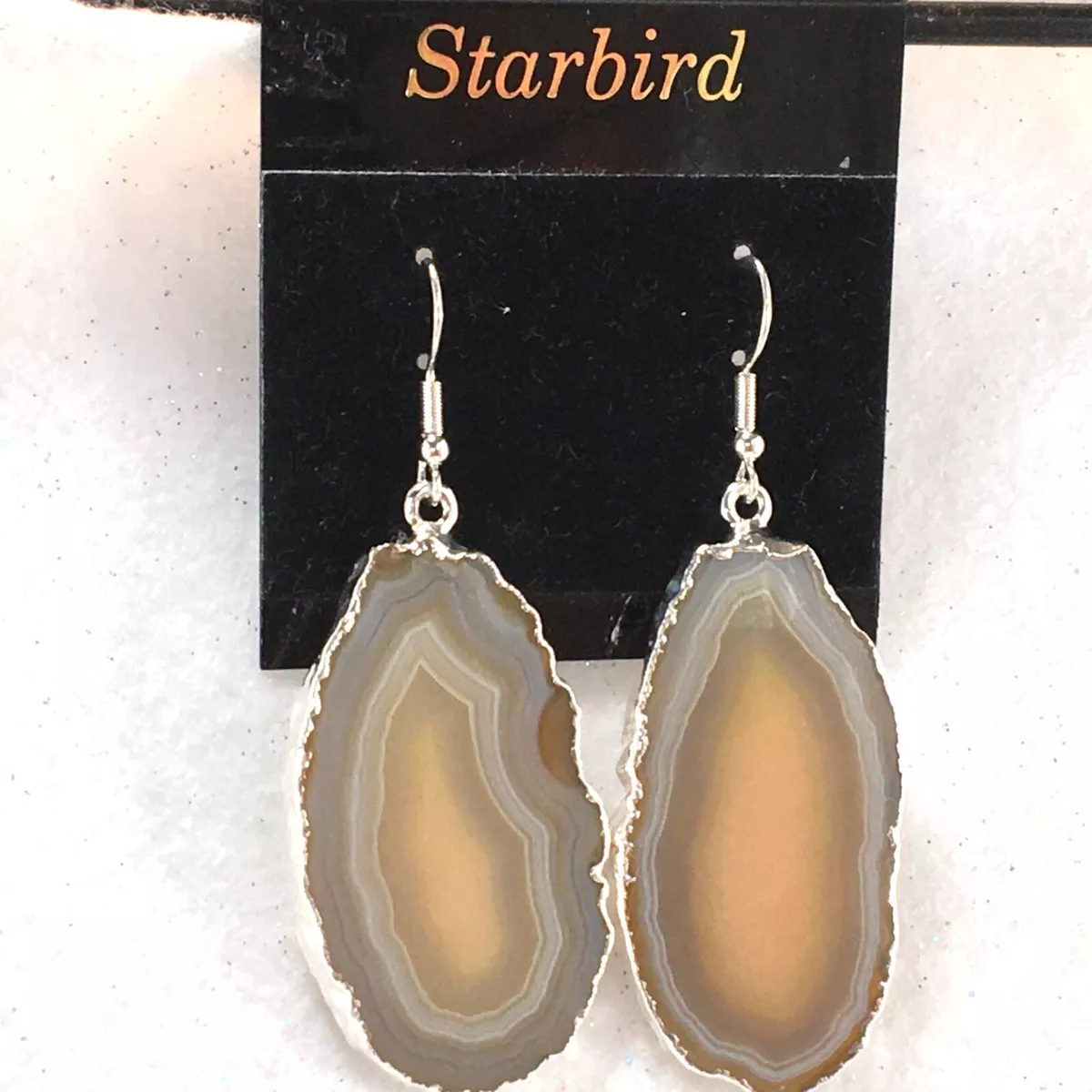 Agate slice shop earrings
