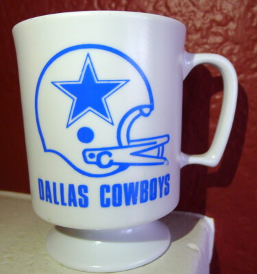 Dallas Cowboys Braniff Airlines Super Bowl VI Melamin Tasse Becher 1972 Vintage
