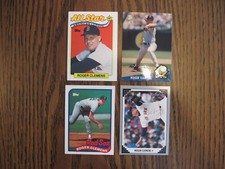 4 ROGER CLEMENS CARDS. 2 89 TOPPS, 91 LEAF & 92 FLEER ULTRA NRMT