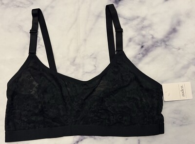 Auden Womens Black Lightly Lined Scoopneck Bralette