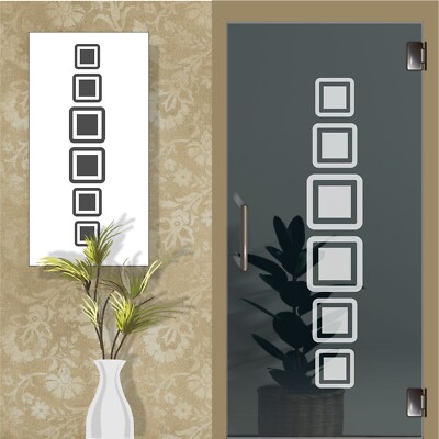 Glastür Aufkleber Dekor Klebefolie Folie für Glas Retro Sticker Tattoo Glasfolie