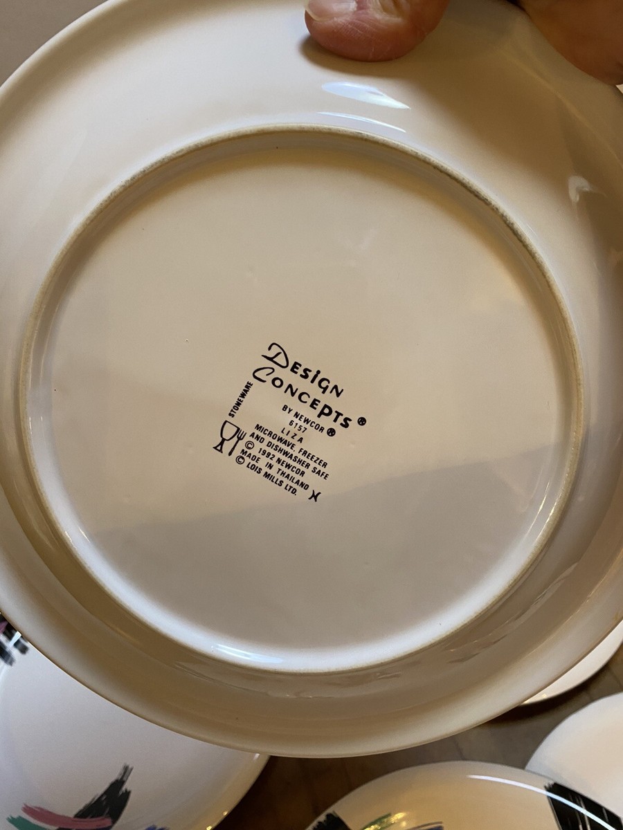 6 Newcor Vintage 1992 90's Plates Dishes Retro Nostalgia Design