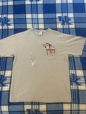 Vintage Bugs Bunny Taz TNT Looney Tunes Warner Bros Pocket T Shirt Medium M