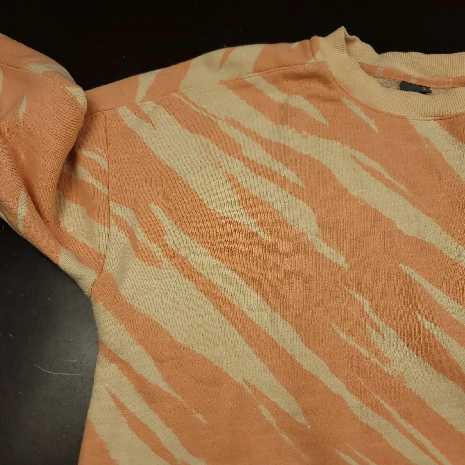 sweaty-betty zebra striped casual workout loungewear sweatshirt