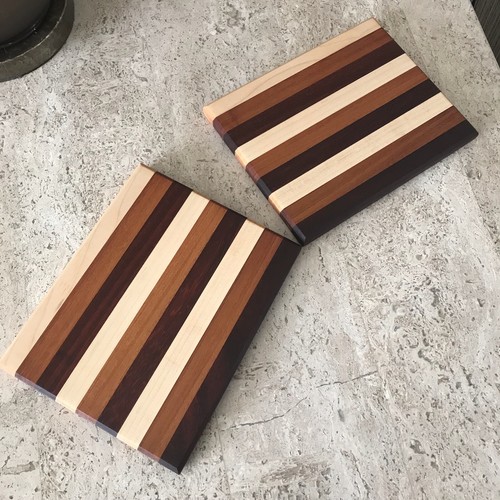 Wood Cutting Board Set Of 4 Solid Wood Handmade Charcuterie Block Made In USA - Picture 11 of 12