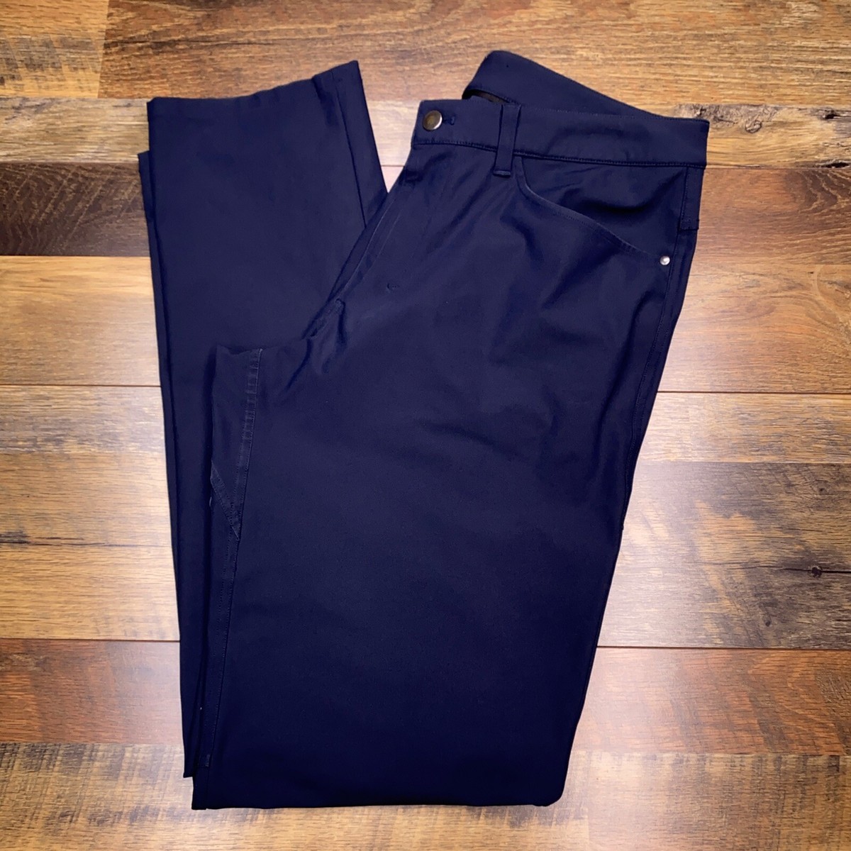 Lululemon ABC Slim Fit Trouser Mens 34 Gatsby Blue Warpstreme