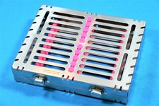 1 GERMAN DENTAL AUTOCLAVE STERILIZATION CASSETTE BOX TRAY FOR 10 INSTRUMENT-PINK