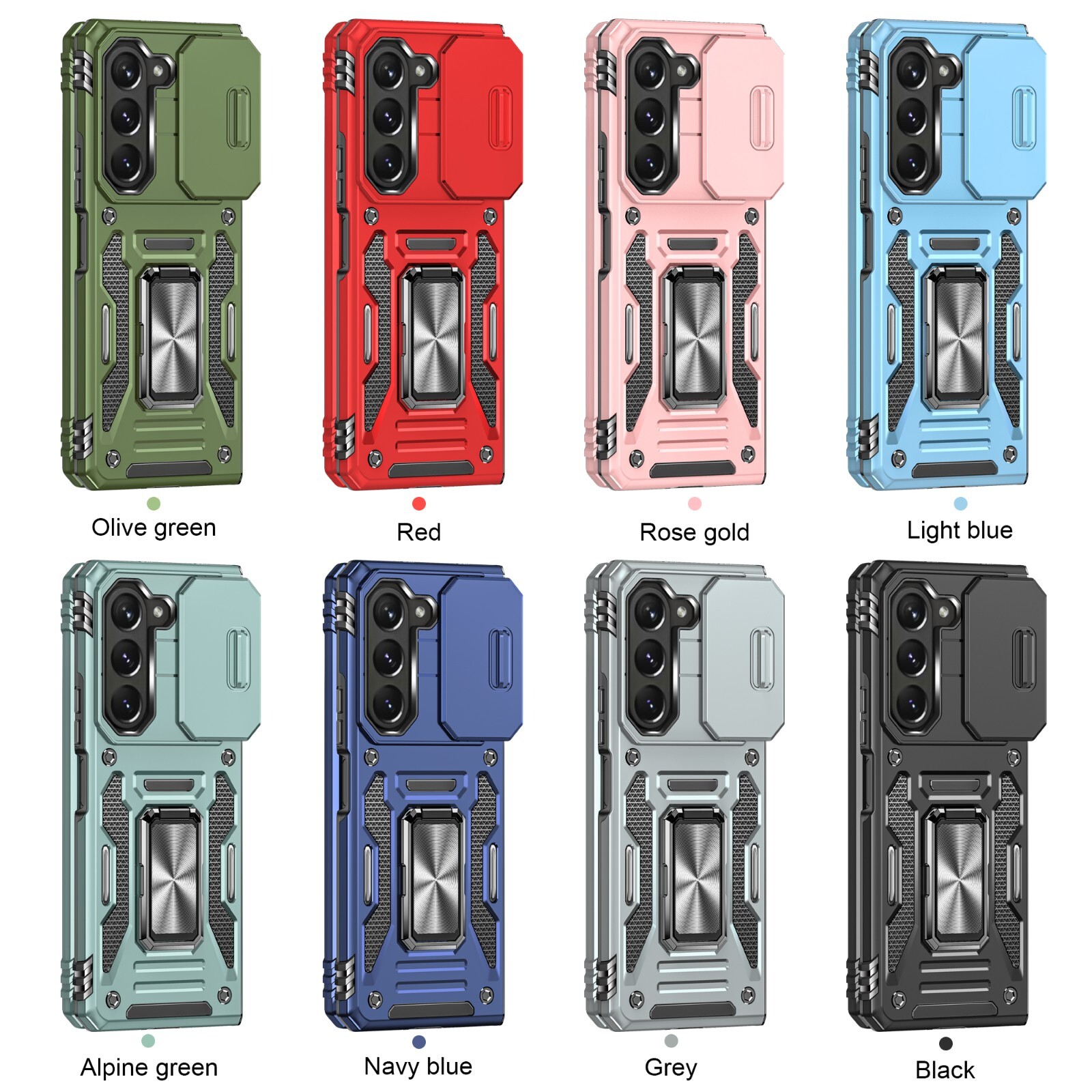 For Samsung Galaxy Z Fold 6 5 Magnetic Lens Protective Phone Case With Kickstand-image