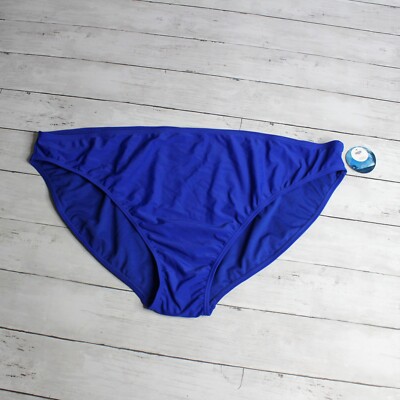 Decree Swimwear Women's Hipster Bikini Swim Bottoms Plus Size 3X Blue Low Rise