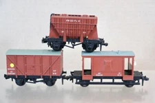 HORNBY DUBLO 4301 4626 RAKE of 3 BR PRESFLO HOPPER BANANA & BRAKE VAN WAGON od