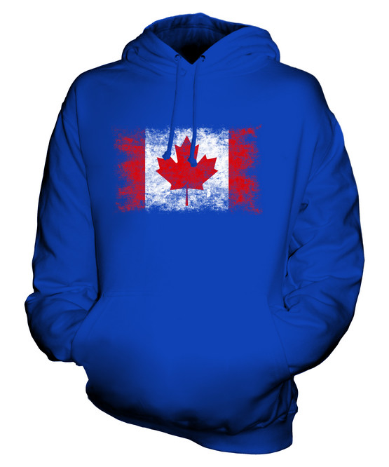 CANADÁ BANDERA ENVEJECIDA UNISEX SUDADERA CON CAPUCHA CAMISETA DE FÚTBOL CANADIENSE REGALO