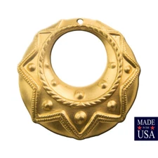 1 Hole Raw Brass Tribal Round Charm Pendant Drop (6) mtl395B