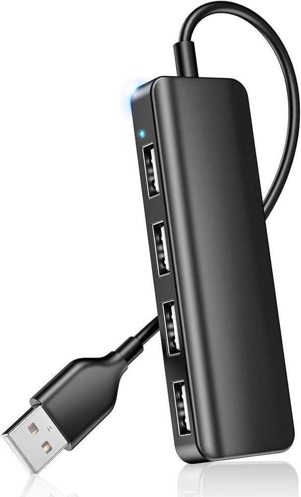 4-Port USB 2.0 Hub for Laptop, PC & Flash Drives
