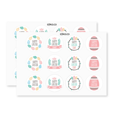 24 Stück Papieretiketten Aufkleber, OSTERN Papieretiketten, selbstklebende Bastelsticker 