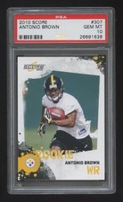 PSA 10 ANTONIO BROWN 2010 SCORE ROOKIE RC CARD #307 STEELERS BUCS LEGEND HOF ?