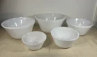 Federal Oven Ware White Milk Glass Nesting Mixing Bowls Set of 5 Vintage F