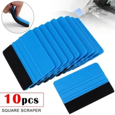 10 Pcs Blue Squeegee Felt Edge Scraper, Car Vinyl Wrapping Window Tint Tools Kit