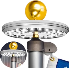Flag Pole Light Solar Powered - 26 LED Solar Light for Flagpole - Light up Ameri