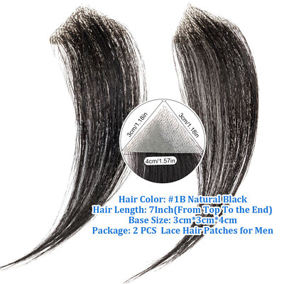 Front Hairline 100% Human Hair Patch Full Skin Base Cover-Up Topper Piece Toupee