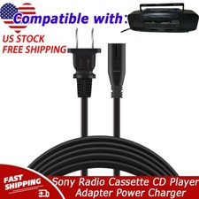 UL 6ft AC Power Cord Cable For Sony CFS-DW34 Radio Cassette CD Player 2-Prong
