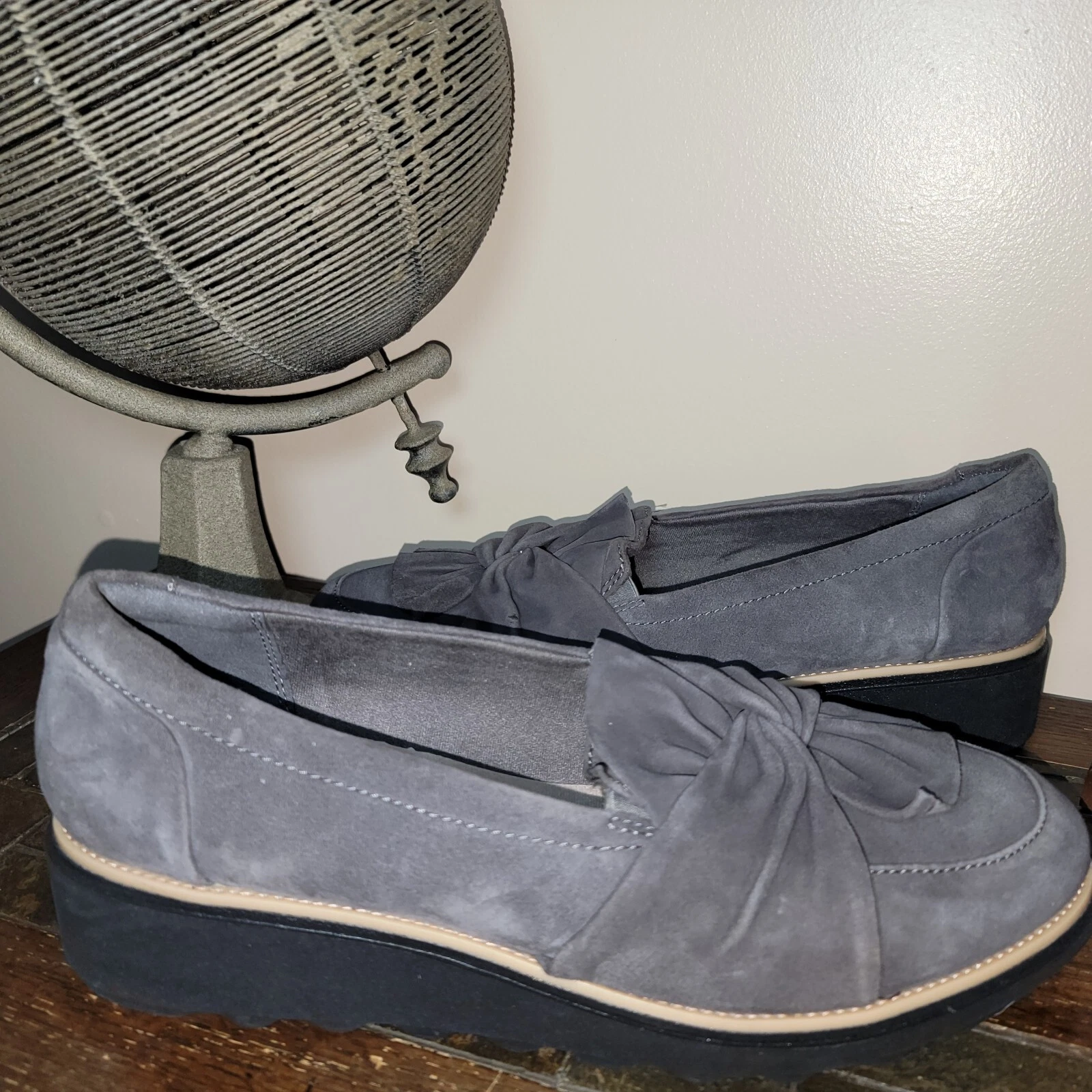 Scarpe mocassini Clarks Sharon Dasher donna taglia 12 blu scamosciato